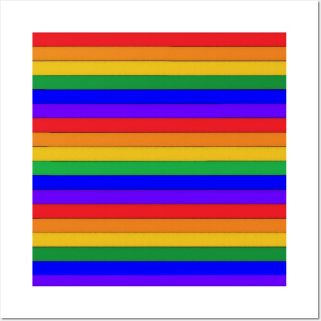 Rainbow Sweater Stripes Wall Art by TooCoolUnicorn